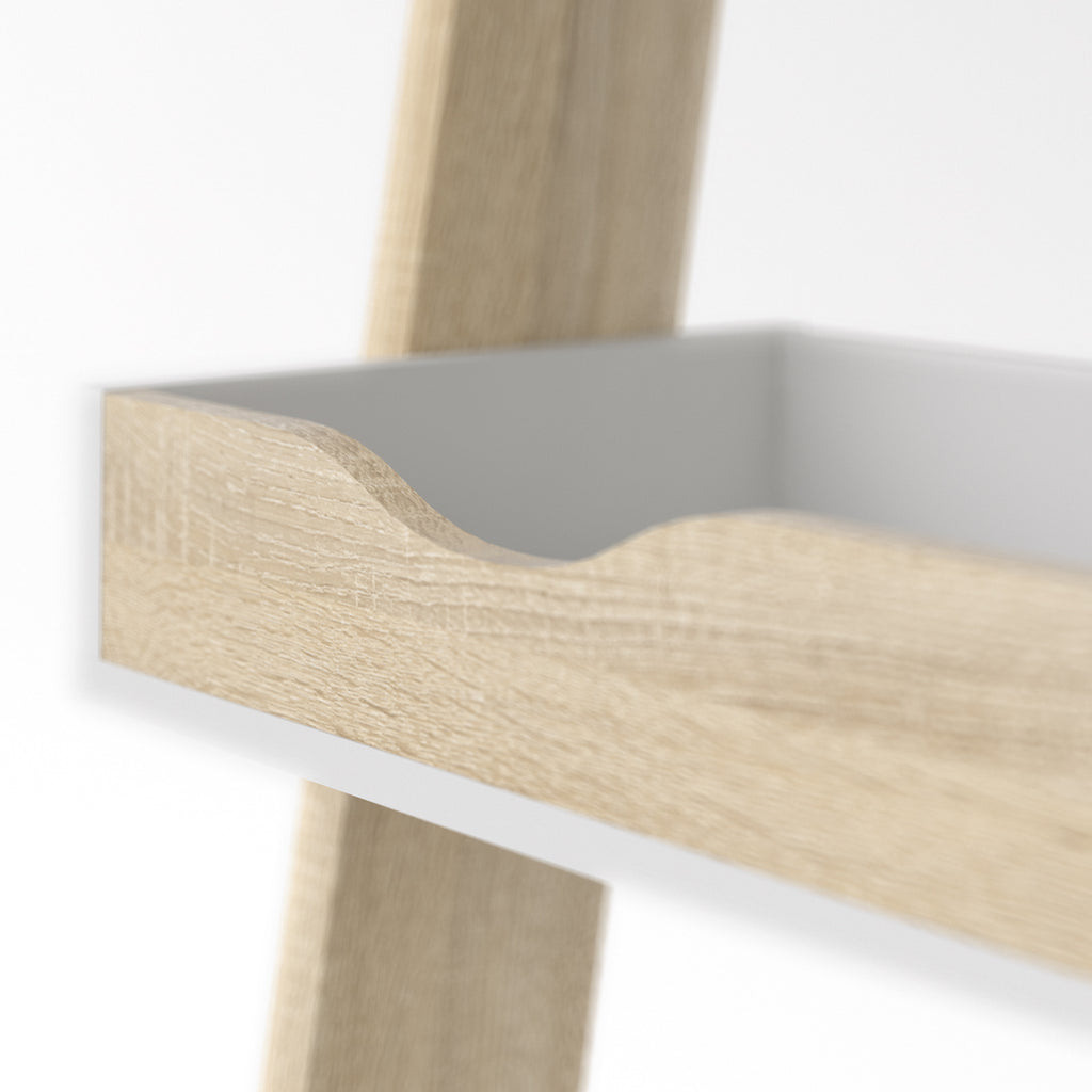 Oakley Leaning Ladder Desk in White and Oak