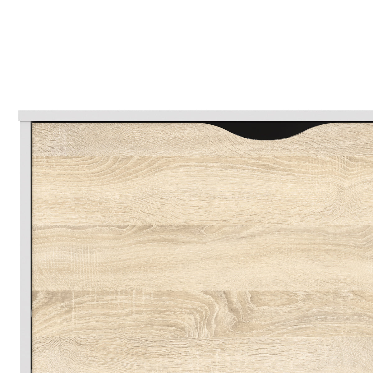 Oakley TV Unit Wide 2 Drawers 4 Shelves in White and Oak