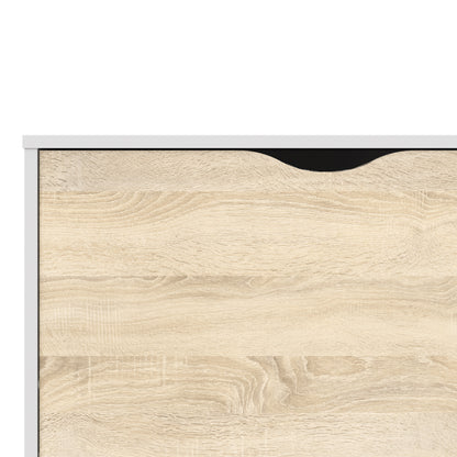 Oakley TV Unit Wide 2 Drawers 4 Shelves in White and Oak