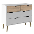 Oakley Chest of 4 Drawers in White and Oak