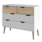 Oakley Chest of 4 Drawers in White and Oak
