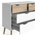 Oakley Chest of 4 Drawers in White and Oak