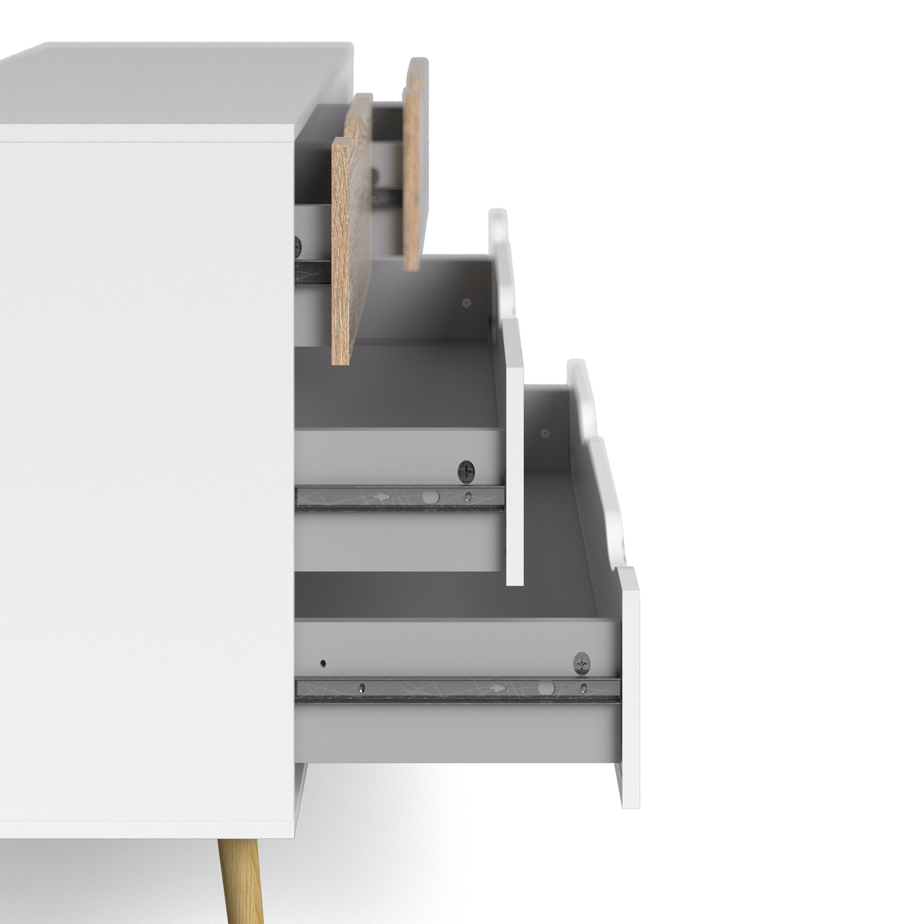 Oakley Chest of 4 Drawers in White and Oak
