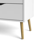 Oakley Chest of 4 Drawers in White and Oak
