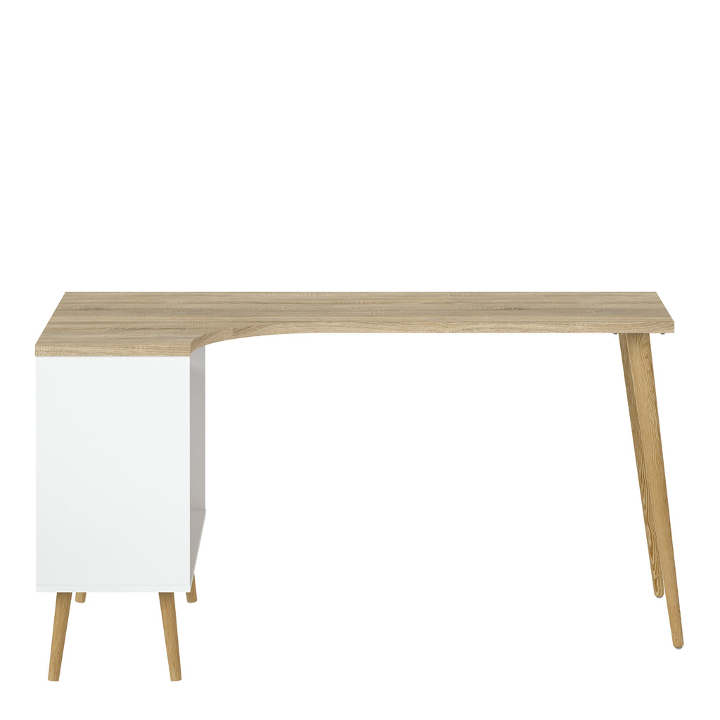 Oakley Desk 2 Drawer in White and Oak