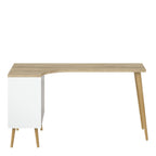 Oakley Desk 2 Drawer in White and Oak
