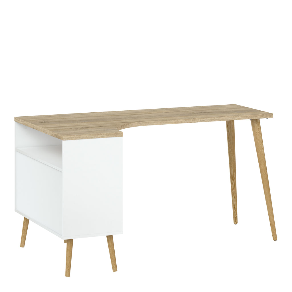 Oakley Desk 2 Drawer in White and Oak