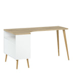 Oakley Desk 2 Drawer in White and Oak