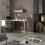 Oakley Desk 2 Drawer in White and Oak