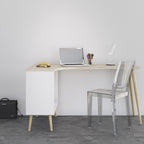 Oakley Desk 2 Drawer in White and Oak