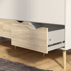 Oakley Wardrobe 3 Doors 3 Drawers in White and Oak