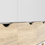 Oakley Wardrobe 3 Doors 3 Drawers in White and Oak