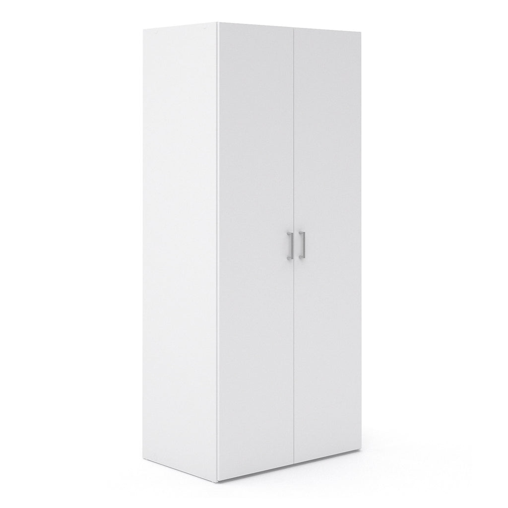 Jupiter Bedroom Set - Bedside 1 Drawer + Chest of 3 Drawers + Wardrobe with 2 Doors in White