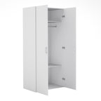 Jupiter Bedroom Set - Bedside 1 Drawer + Chest of 3 Drawers + Wardrobe with 2 Doors in White