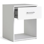 Jupiter Bedroom Set - Bedside 1 Drawer + Chest of 3 Drawers + Wardrobe with 2 Doors in White