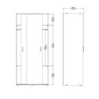 Jupiter Wardrobe 2 Sliding Doors in White 1750