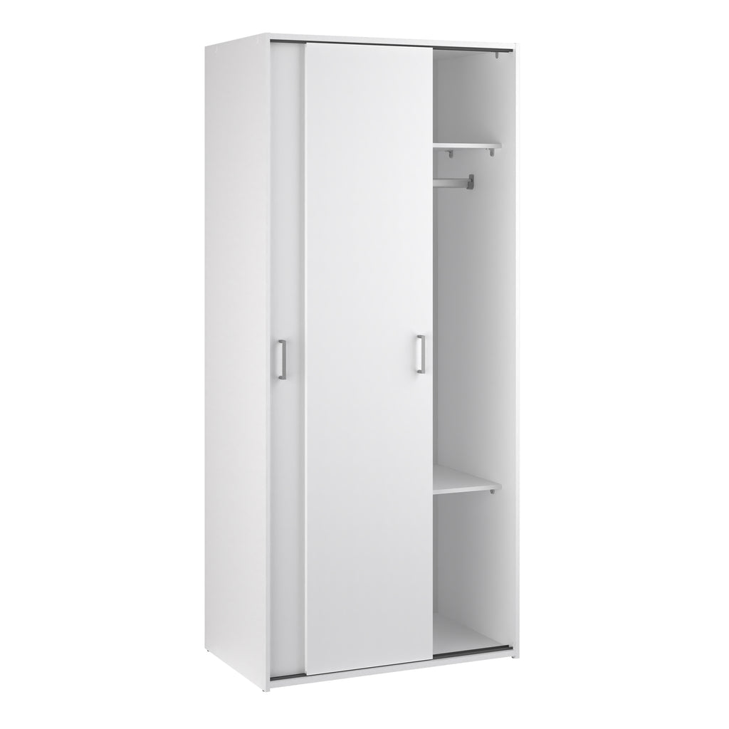 Jupiter Wardrobe 2 Sliding Doors in White 1750