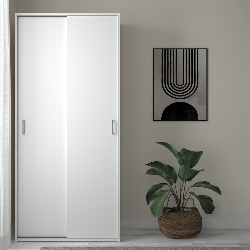 Jupiter Wardrobe 2 Sliding Doors in White 1750