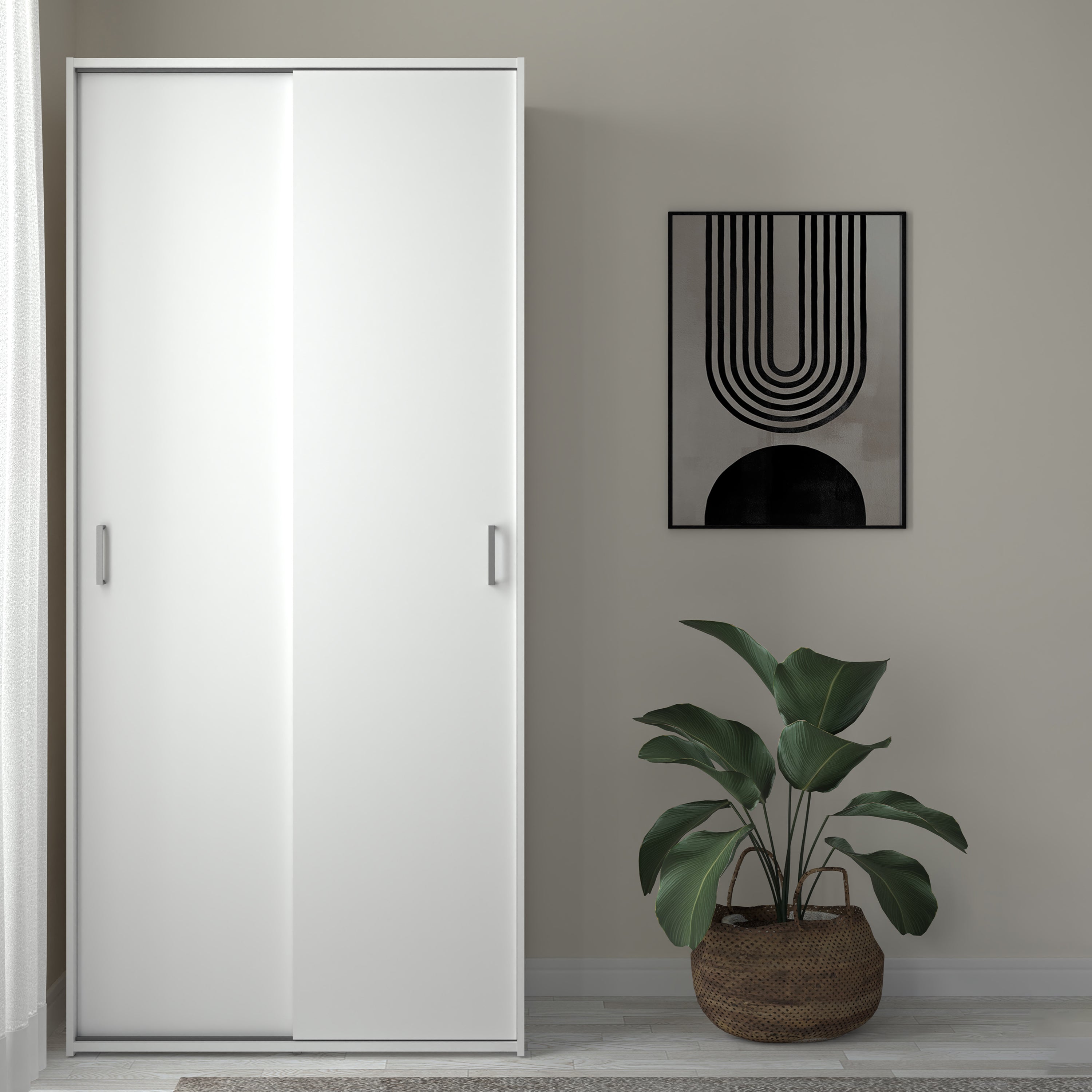 Jupiter Wardrobe 2 Sliding Doors in White 1750