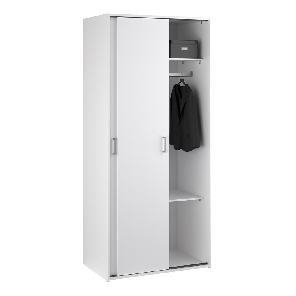 Jupiter Wardrobe 2 Sliding Doors in White 1750