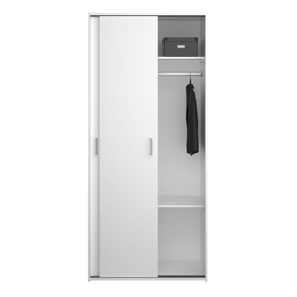Jupiter Wardrobe 2 Sliding Doors in White 1750