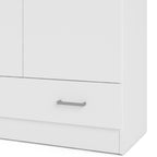 Jupiter Wardrobe with 2 Doors + 1 Drawer in White 1750