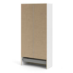 Jupiter Wardrobe with 2 Doors + 1 Drawer in White 1750