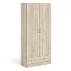 Jupiter Wardrobe with 2 Doors + 1 Drawer in Oak 1750