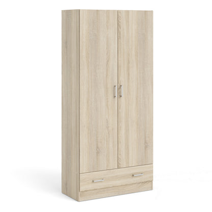 Jupiter Wardrobe with 2 Doors + 1 Drawer in Oak 1750