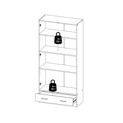 Jupiter Wardrobe with 2 Doors + 1 Drawer in Oak 1750