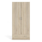 Jupiter Wardrobe with 2 Doors + 1 Drawer in Oak 1750