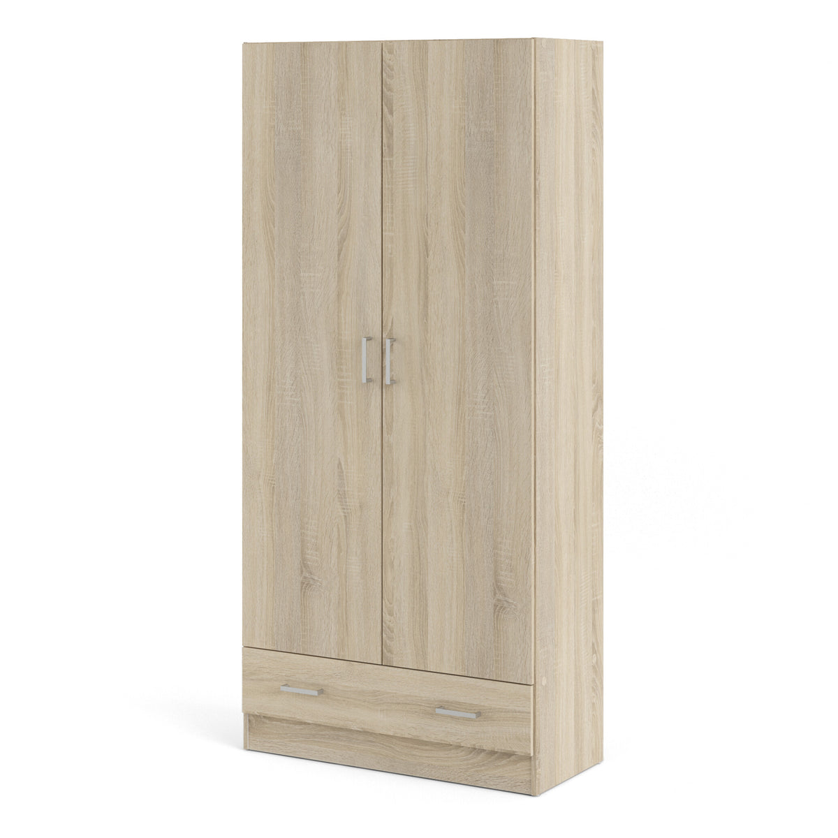 Jupiter Wardrobe with 2 Doors + 1 Drawer in Oak 1750
