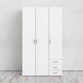 Jupiter Wardrobe 3 Doors 3 Drawers in White 2000