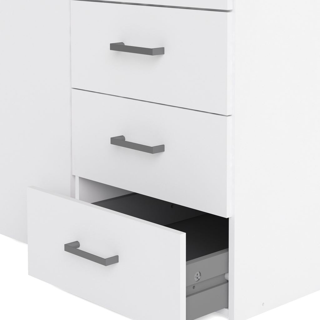 Jupiter Wardrobe 3 Doors 3 Drawers in White 2000