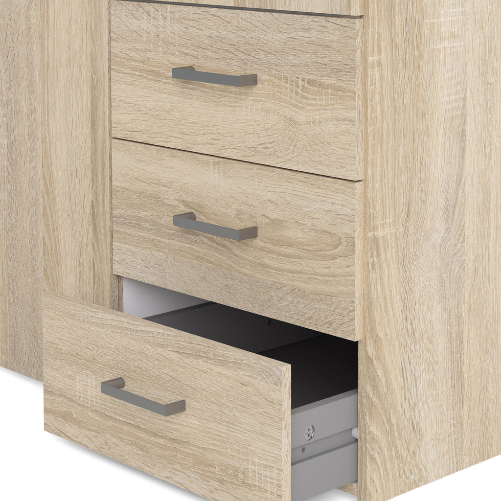 Jupiter Wardrobe 3 Doors 3 Drawers in Oak 2000