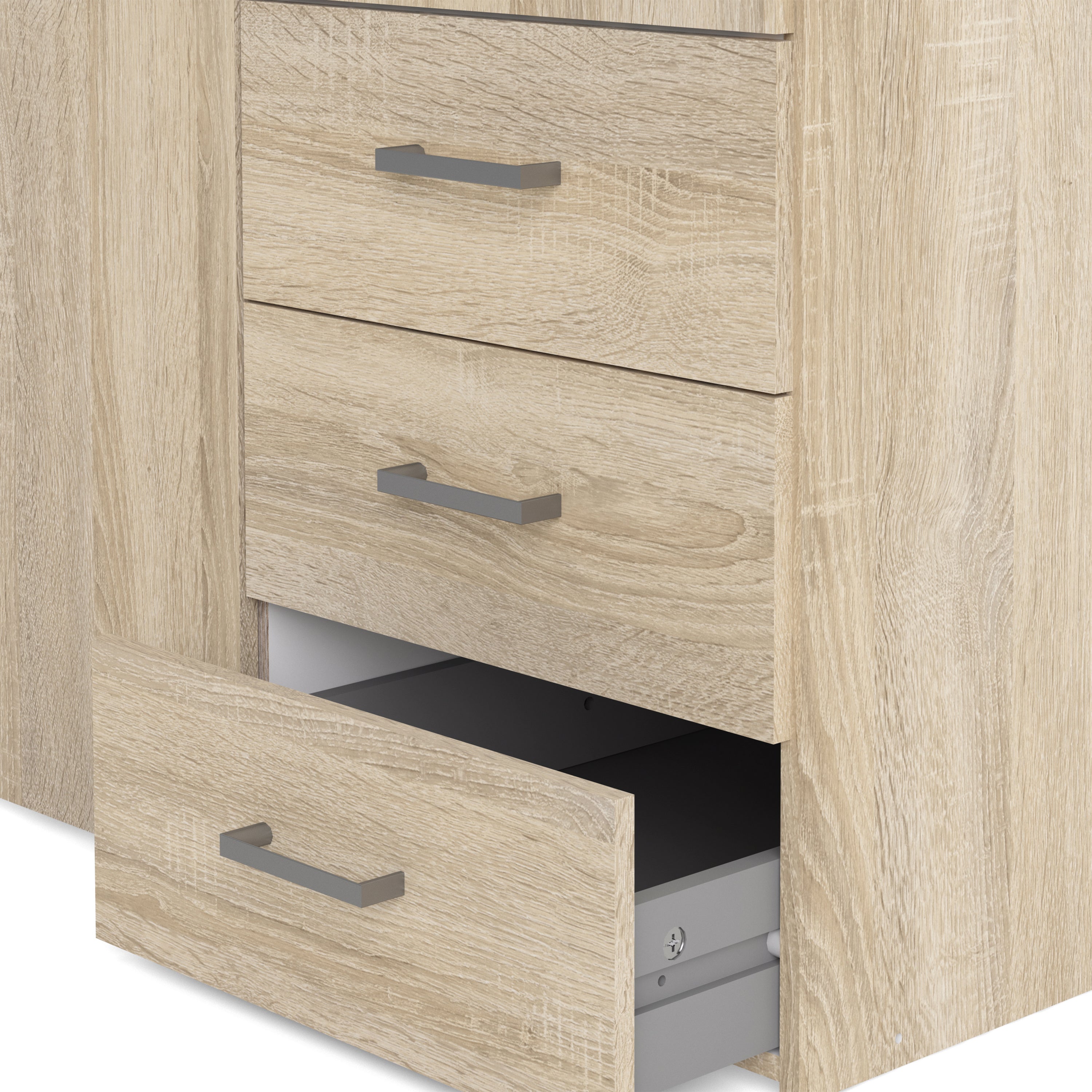 Jupiter Wardrobe 3 Doors 3 Drawers in Oak 2000