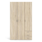 Jupiter Wardrobe 3 Doors 3 Drawers in Oak 2000