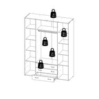 Jupiter Wardrobe 4 Doors 3 Drawers in White 2000