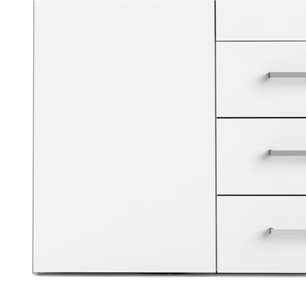 Jupiter Wardrobe 4 Doors 3 Drawers in White 2000