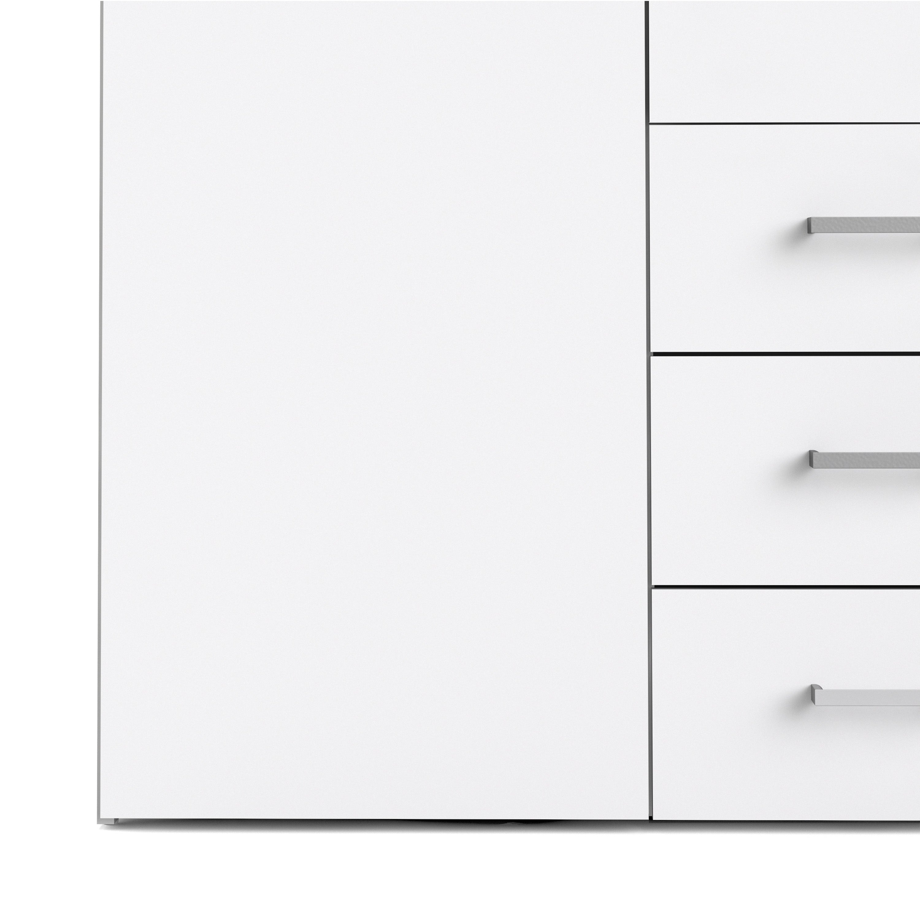 Jupiter Wardrobe 4 Doors 3 Drawers in White 2000