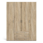 Jupiter Wardrobe 4 Doors 3 Drawers in Oak 2000