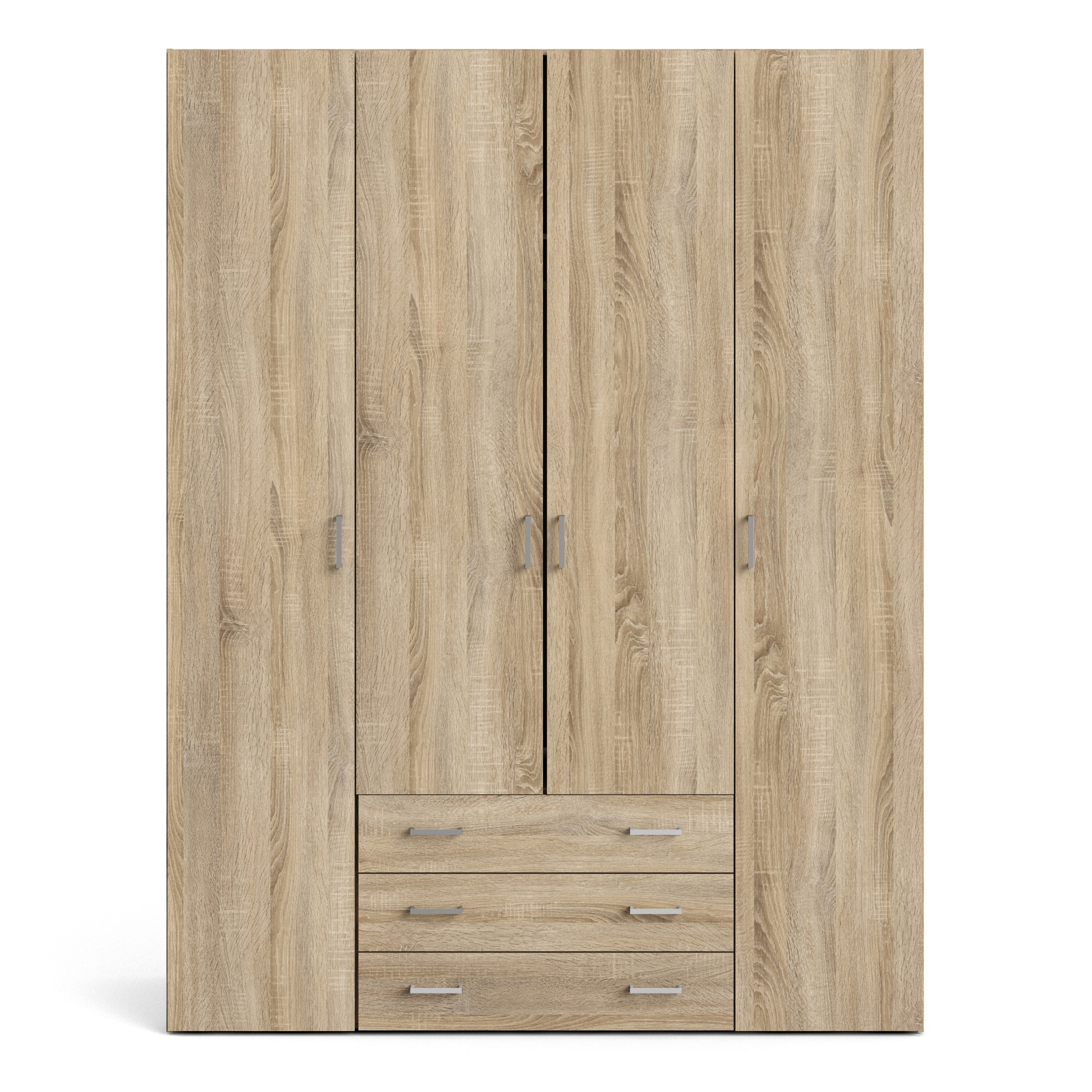 Jupiter Wardrobe 4 Doors 3 Drawers in Oak 2000