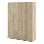 Jupiter Wardrobe 4 Doors 3 Drawers in Oak 2000