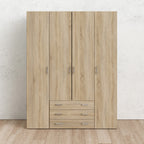 Jupiter Wardrobe 4 Doors 3 Drawers in Oak 2000
