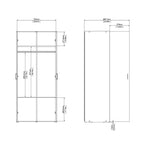 Jupiter Wardrobe 2 Doors White 1750