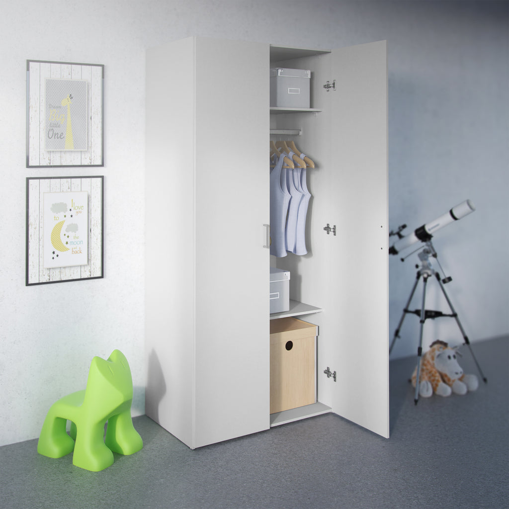 Jupiter Wardrobe 2 Doors White 1750