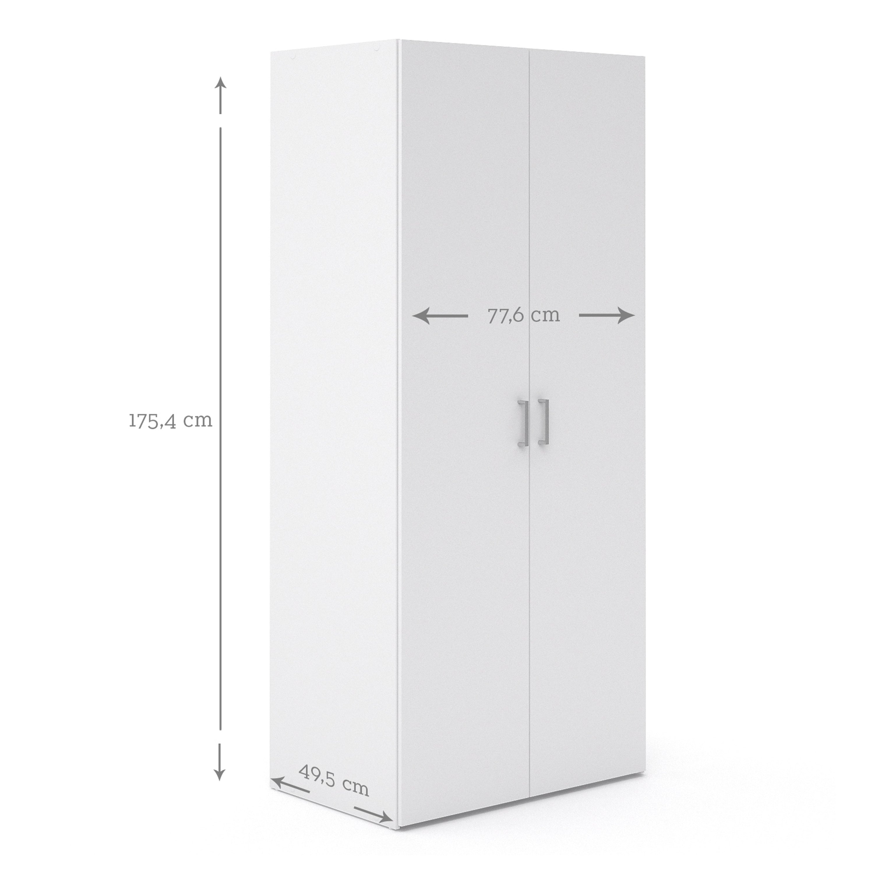Jupiter Wardrobe 2 Doors White 1750