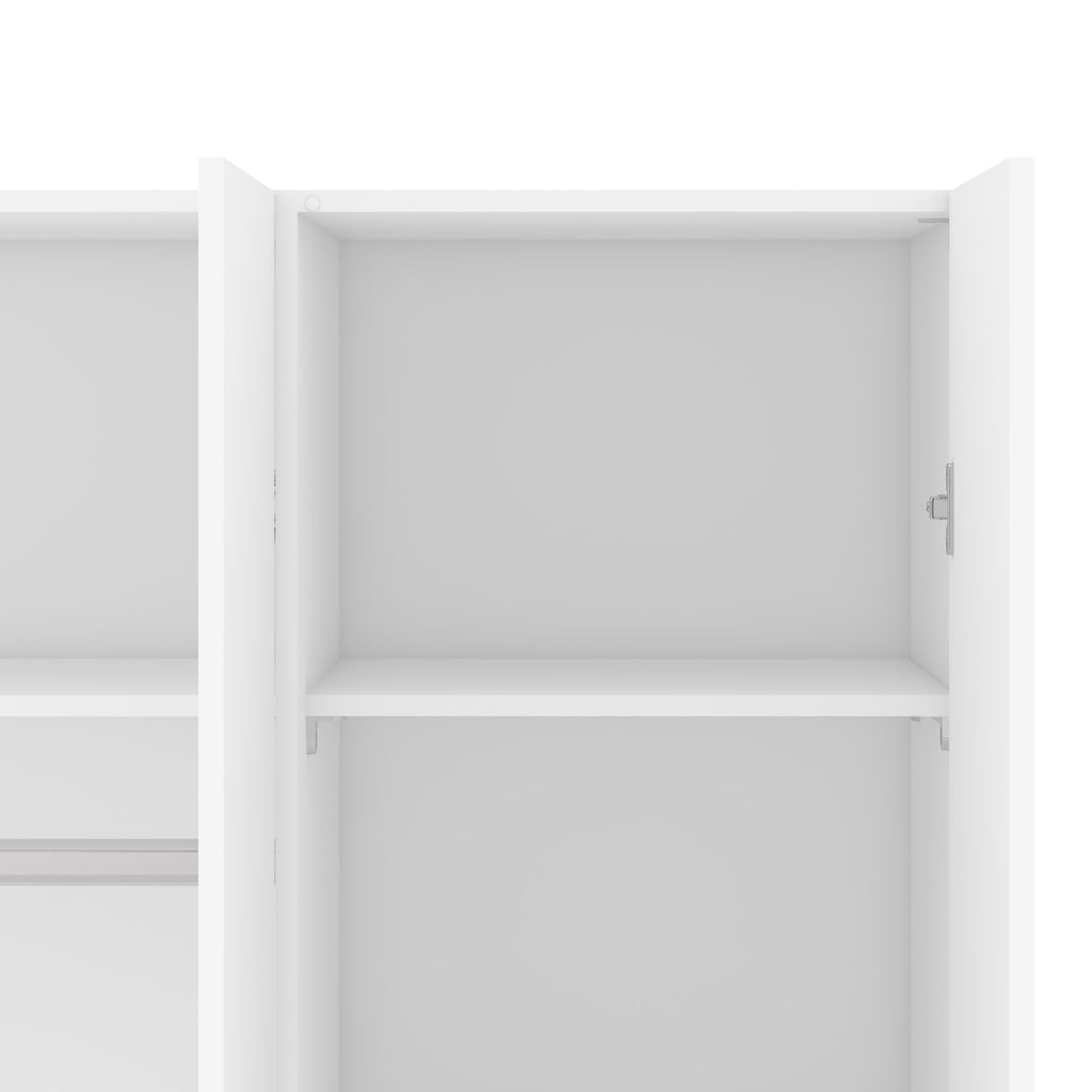 Jupiter Wardrobe 3 Doors White 1750