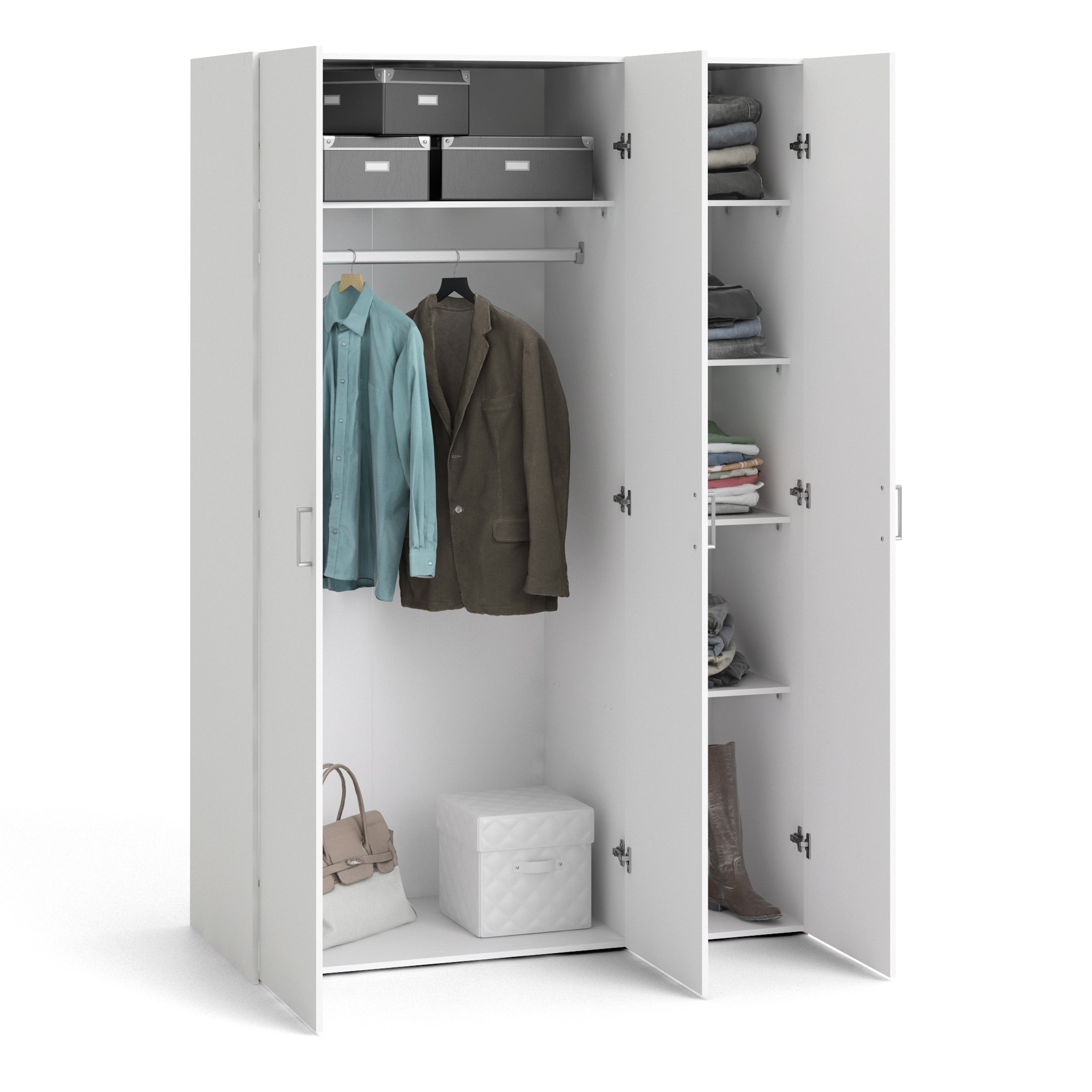 Jupiter Wardrobe 3 Doors White 1750
