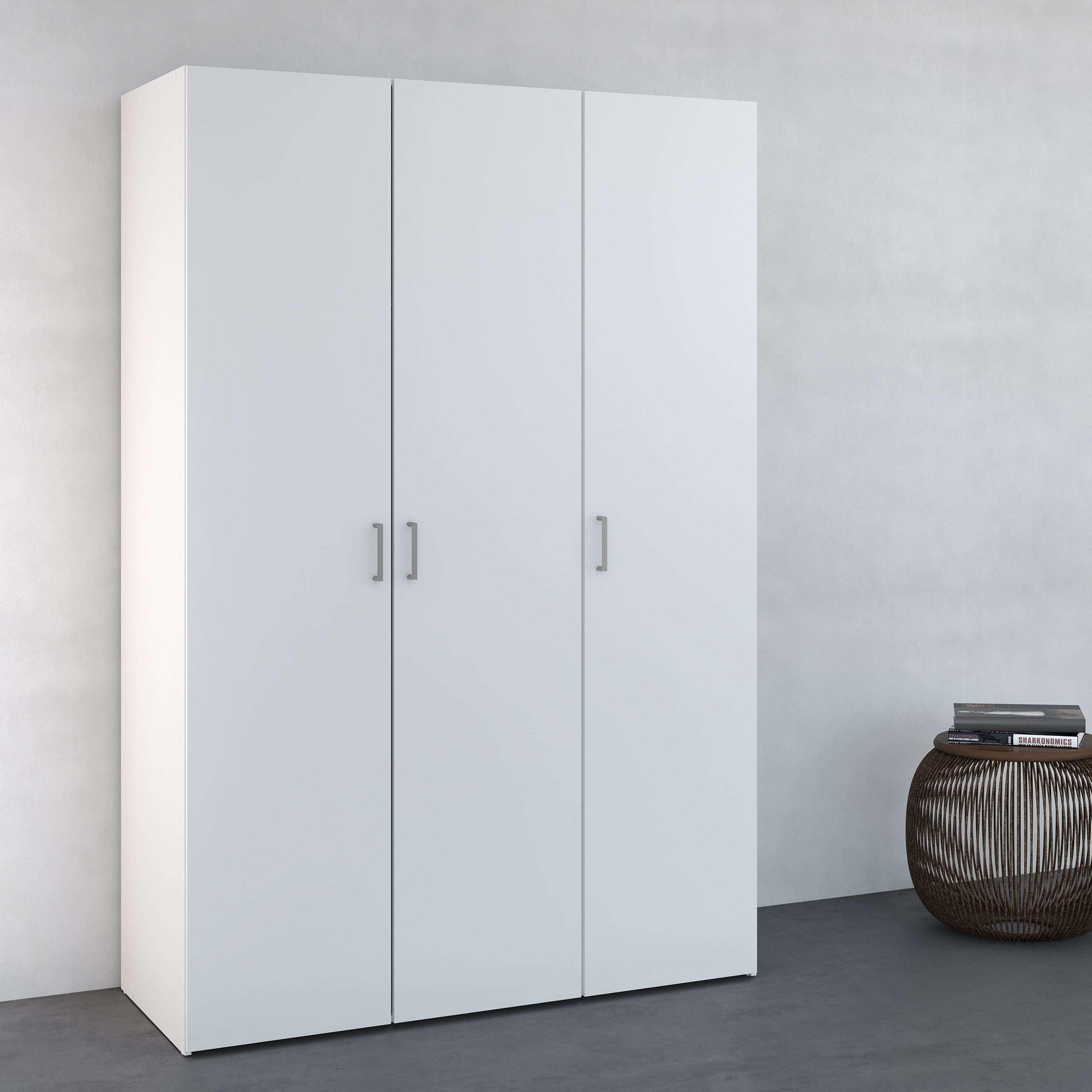 Jupiter Wardrobe 3 Doors White 1750